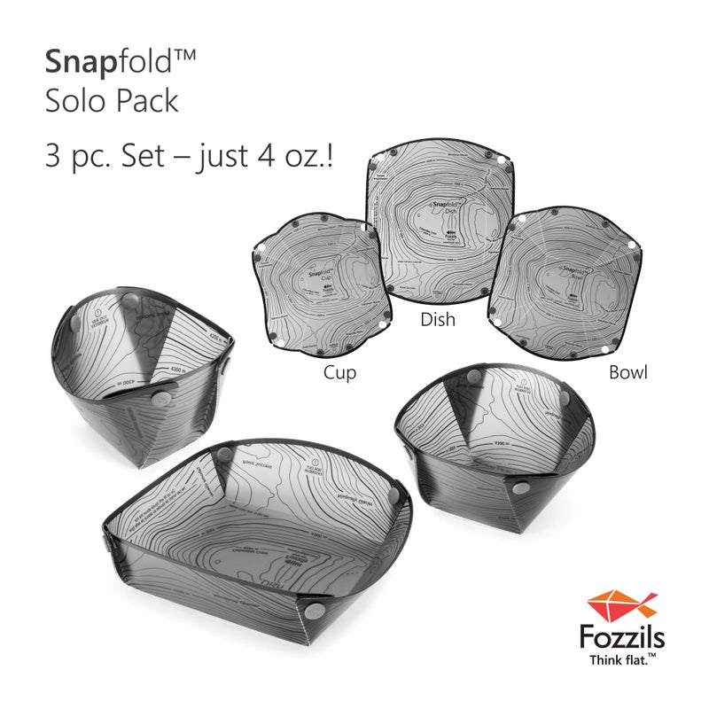 Fozzils Snapfold Solo Pack (Cup, Bowl, Plate) , Gray - Image 2